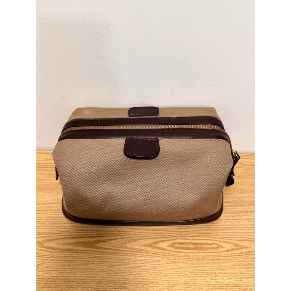 Dooney and Bourke Canvas/ Leather Dopp kit collapsable toiletries travel bag VTG - Picture 2 of 9